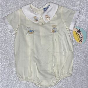 NWT Friedknit Creations Carriage Boutique Maize Newborn Creeper  #13112 Cotton